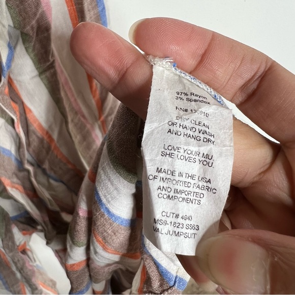 Show Me Your Mumu Val Jumpsuit Front Tie Striped Size S - Picture 10 of 11